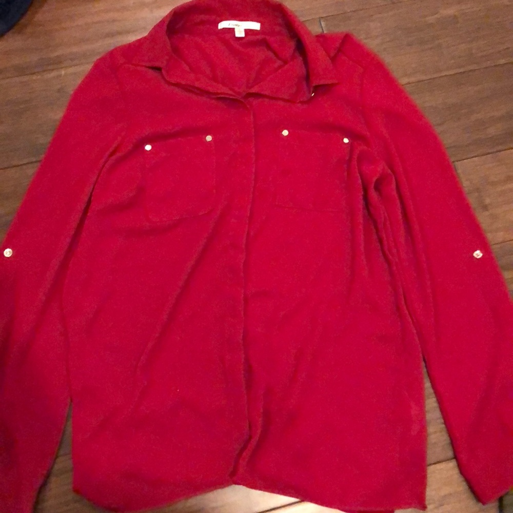 Red Button Down